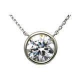 14k White Gold VS Round Lab-Grown Diamond Solitaire Pendant Necklace 2.05CT