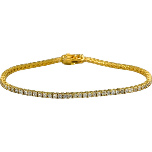 14k Yellow Gold Round Natural Diamond Tennis Bracelet 2.73CT