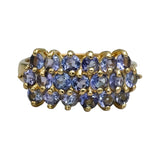14k Yellow Gold Round Tanzanite Cluster Ring 1.50CT Size 6.75