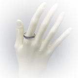 10k White Gold Diamond and Tanzanite Wavy Band Ring 0.70CT Size 10