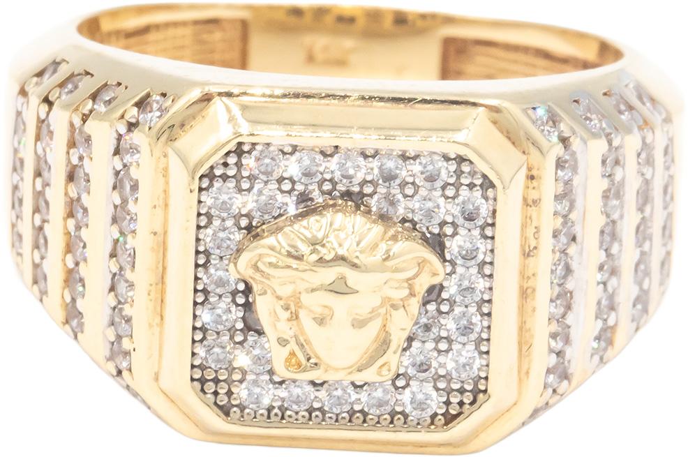 14k Yellow Gold 0.95CT VS Diamond Medusa Ring Size 9.25