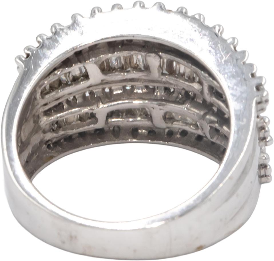14k White Gold 1.50CT VS Diamond Wide Band Ring Size 7