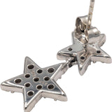 10k White Gold Round Diamond Star Drop Dangle Stud Earrings 1.0CT