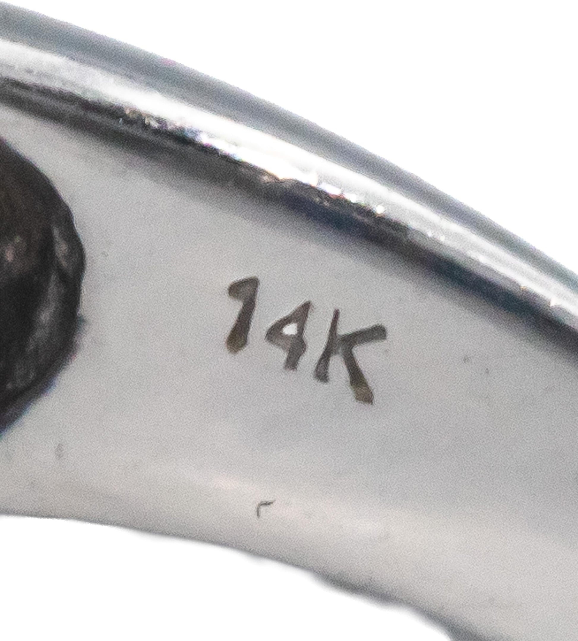 KALATI Designer 14k White Gold 1.25CT Diamond and Sapphire Band Ring Size 7