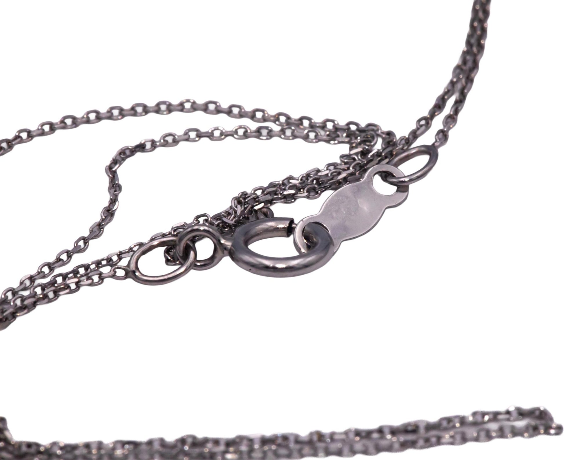 10k White Gold 0.50CT Baguette and Round Cut Diamond Starburst Pendant Necklace