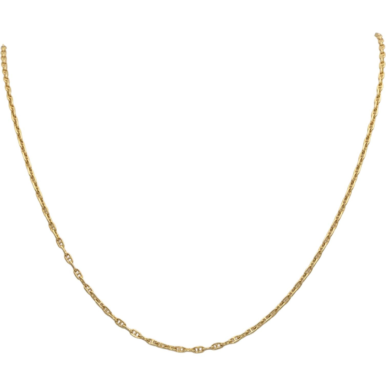 18k Yellow Gold 24" Long Anchor Link Chain Necklace