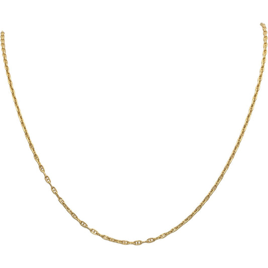 18k Yellow Gold 24" Long Anchor Link Chain Necklace