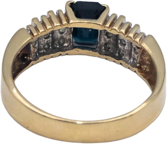 10k Yellow Gold 0.68CT Diamond and Topaz Band Ring Size 6.5