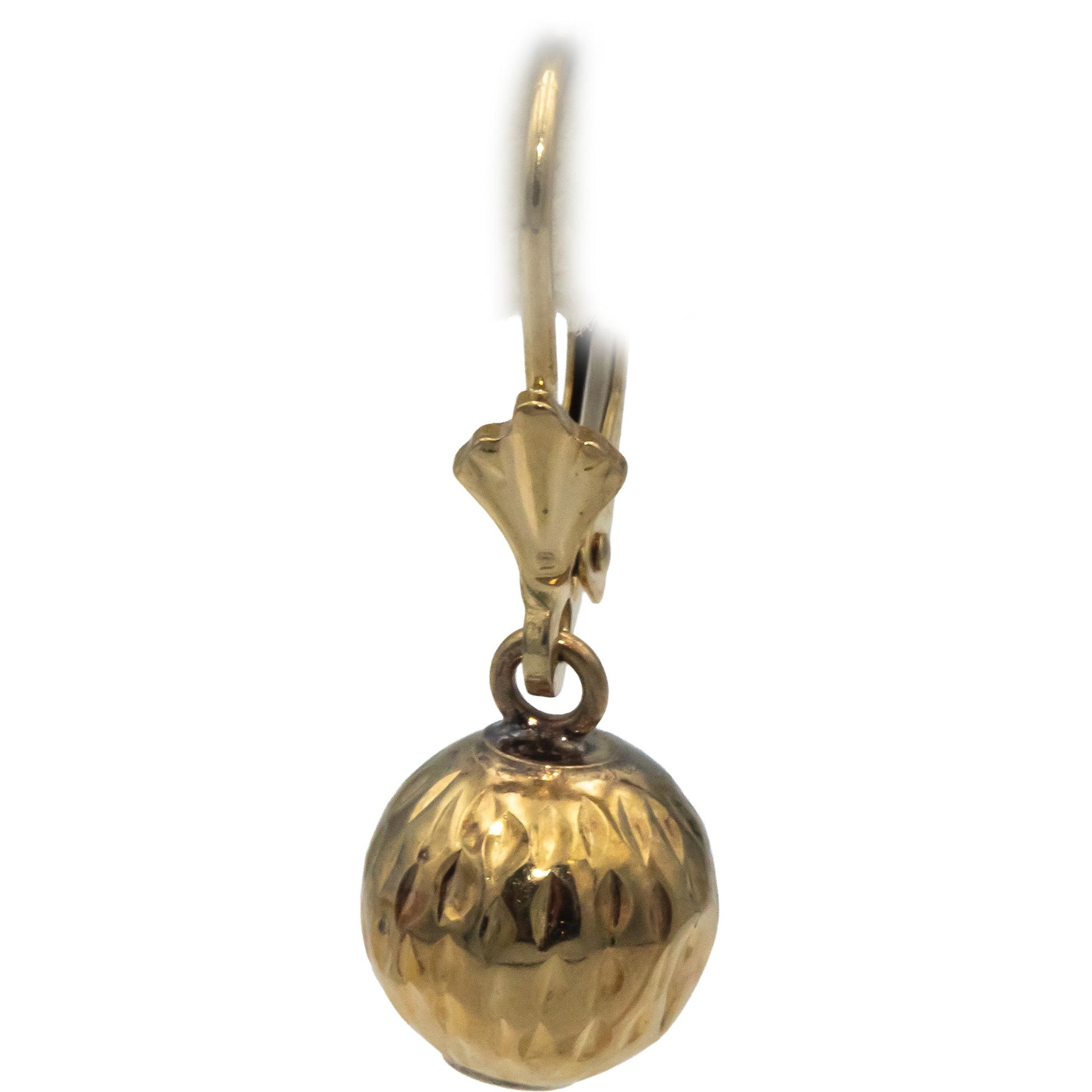 14k Yellow Gold Ball Drop Dangle Earrings 8mm
