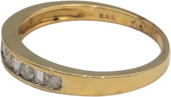 14k Yellow Gold 0.25CT Diamond Band Ring Size 7