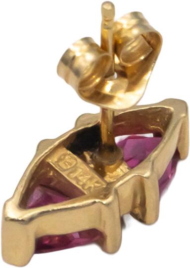 14k Yellow Gold Jewelry 0.70CT Diamond and Tourmaline Stud Earrings