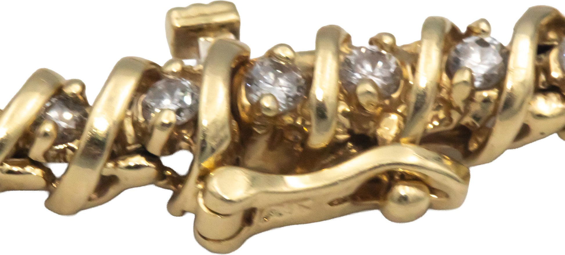 14k Yellow Gold Jewelry 2.0CT Round Cut Diamond S Link Tennis Bracelet