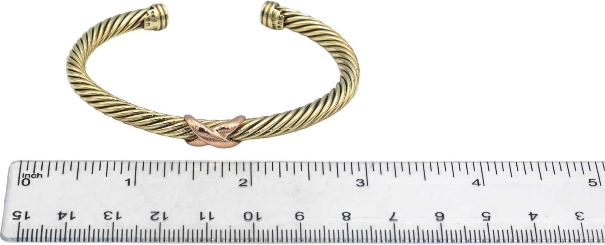 DAVID YURMAN Designer 14k Yellow Gold Jewelry Cable Cuff Bracelet
