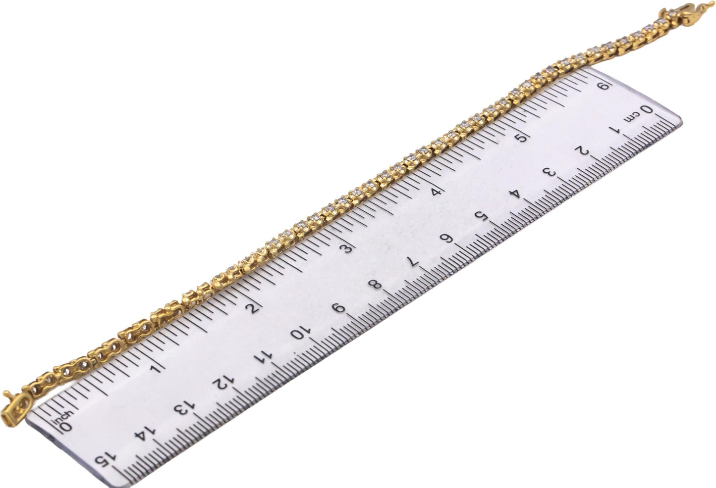 10k Yellow Gold Jewelry 1.50CT Round Cut Diamond Tennis Bracelet