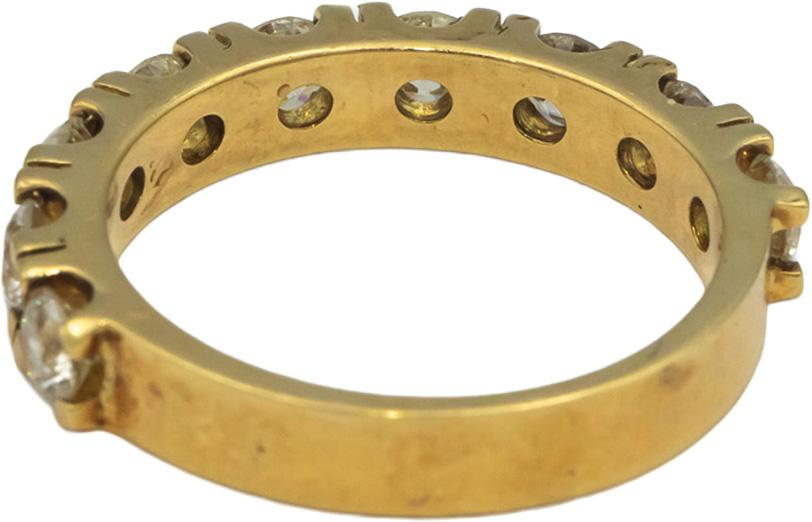 18k Yellow Gold 1.66CT VS Round Cut Diamond 9-Stone Band Ring Size 7.5