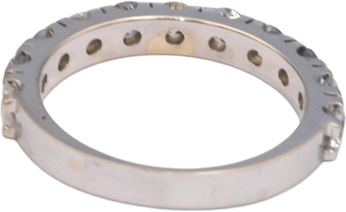 18k White Gold 1.29CT Round Cut Diamond Semi-Eternity Band Ring Size 6.75