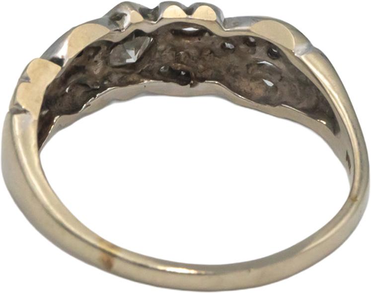 Vintage Antique 14k White Gold 0.50CT Diamond Ring w/ 0.30CT Center Size 8.25