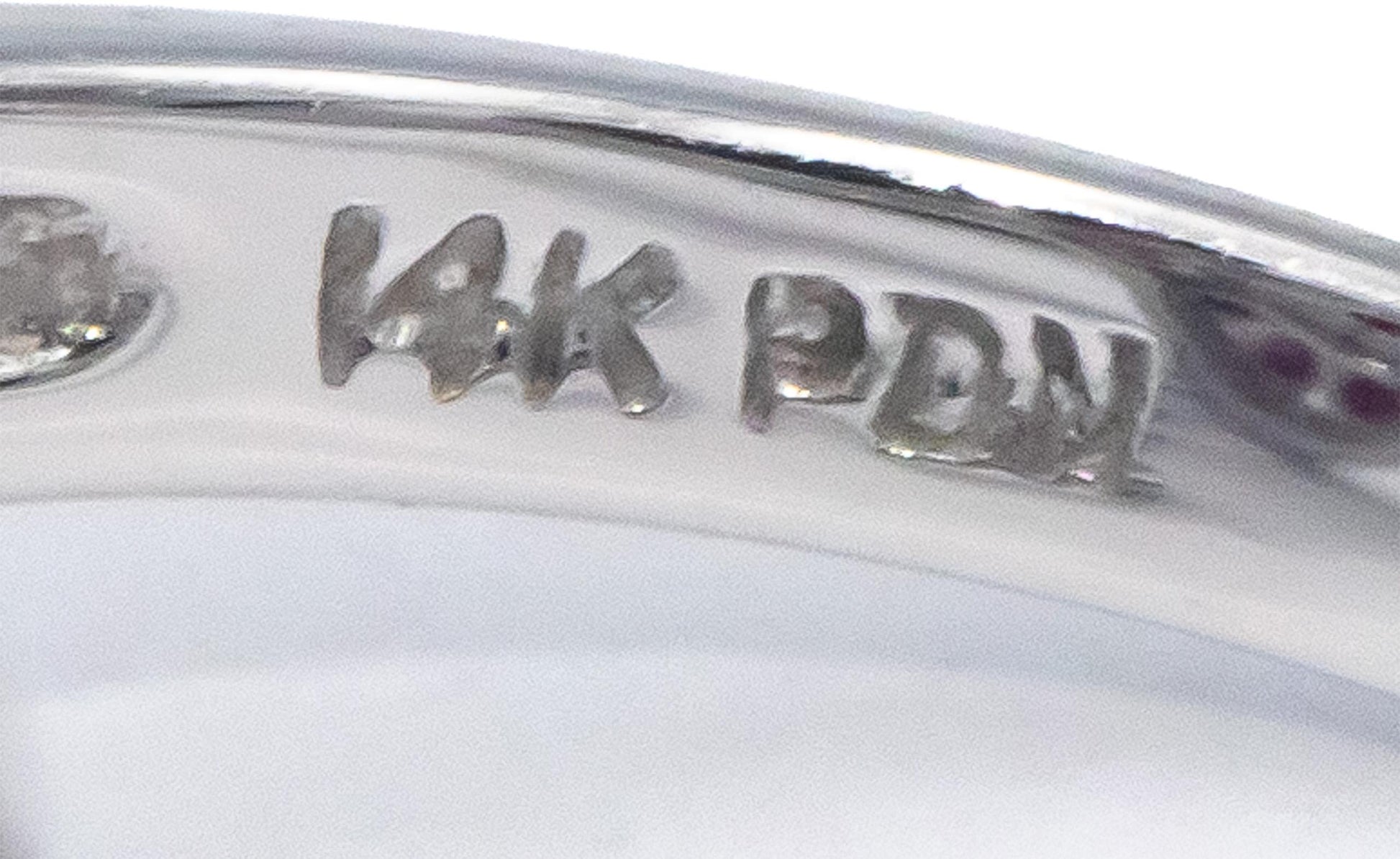 14k White Gold Jewelry 0.53CT Diamond and Ruby Cocktail Ring Size 7