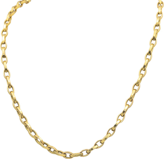 ROBERTO COIN 18k Yellow Gold Almond Link Chain Necklace 22" Long