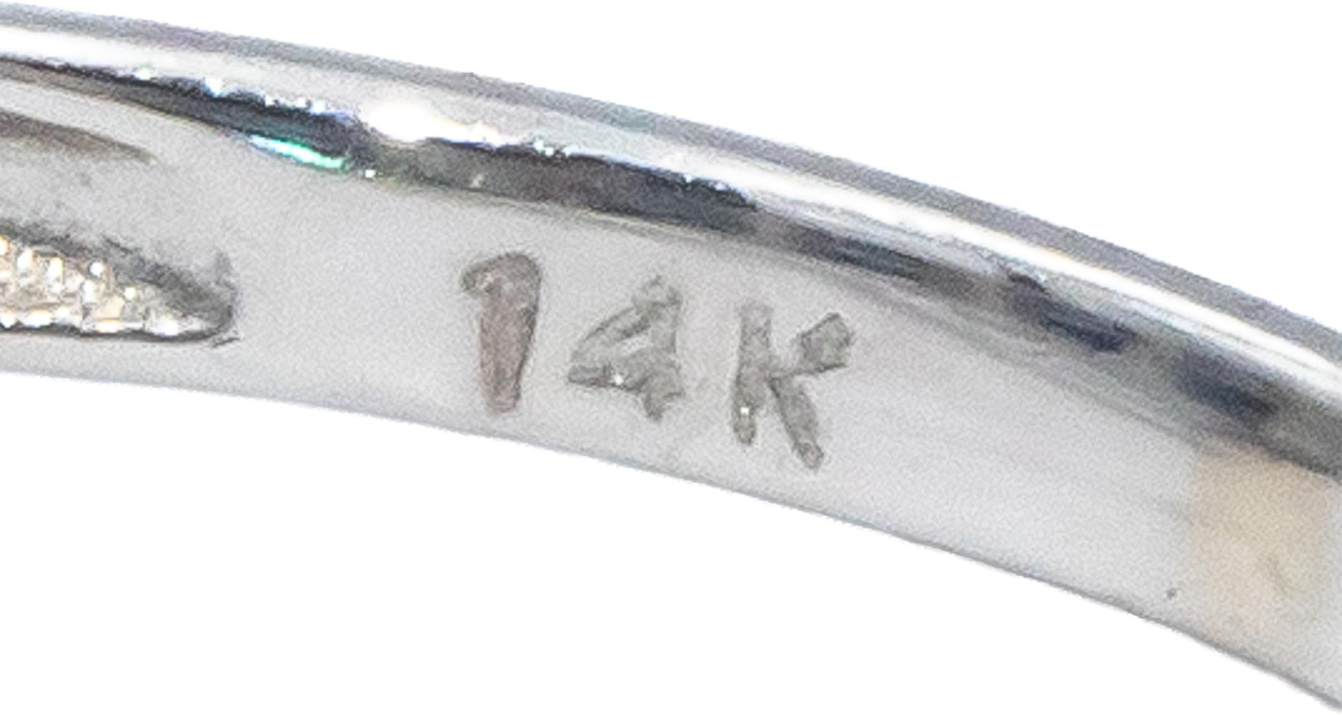 14k White Gold 0.35CT Sapphire and Diamond Band Ring Size 7.75