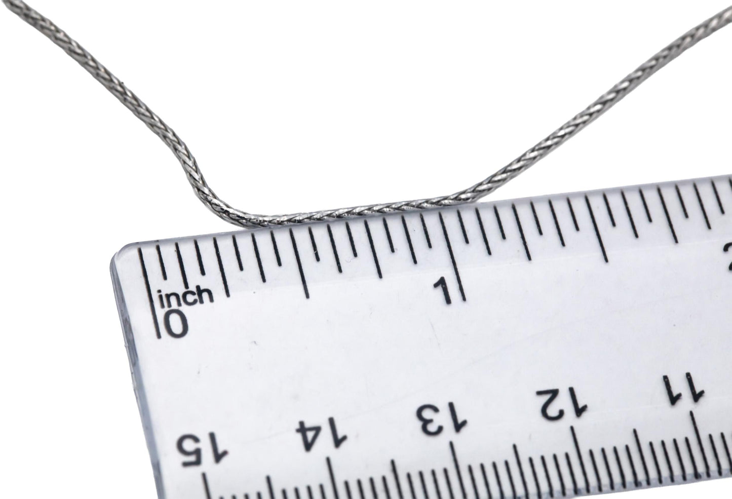 14k White Gold Wheat Link Necklace 22" Long w/ Adjustable Clasp