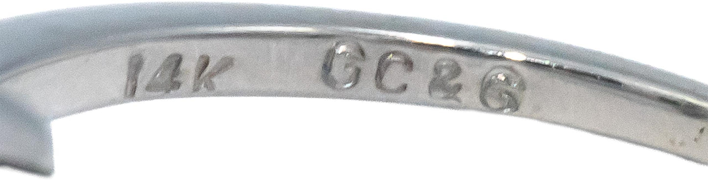 Diamond and Green Tourmaline 14k White Gold Cocktail Ring 1.07CT 5.5