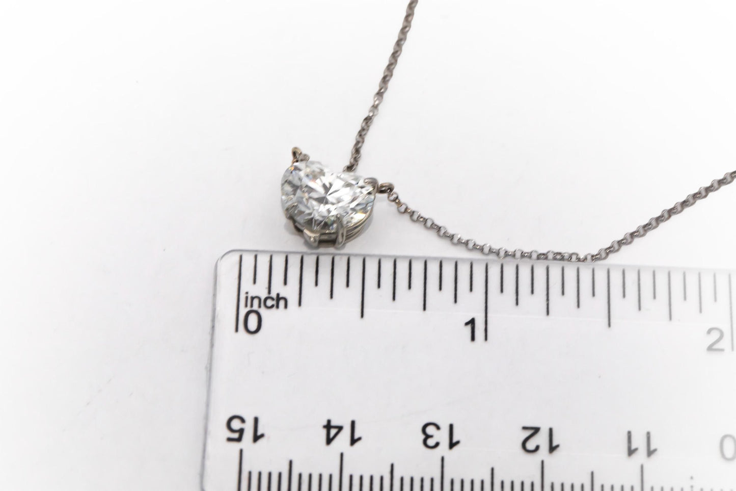 GIA Certified 14k White Gold VVS2/H Heart Cut Diamond Pendant Necklace 2.77CT