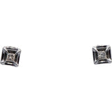 10k White Gold Round & Princess Cut Diamond Stud Earrings 0.25CT