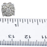 Round Diamond 10k White Gold Cluster Stud Earrings 1.20CT