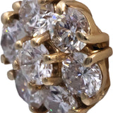 Round Diamond 14k Yellow Gold Flower Cluster Stud Screw Back Earrings 2.20CT