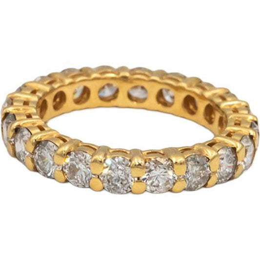 14k Yellow Gold Round Diamond Eternity Band Ring 2.91CT Size 6