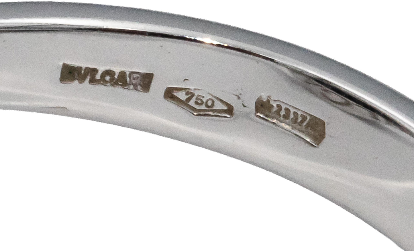 BLVGARI 18k White Gold VS Diamond & Onyx Flip Ring 0.14CT Size 7 Euro 54