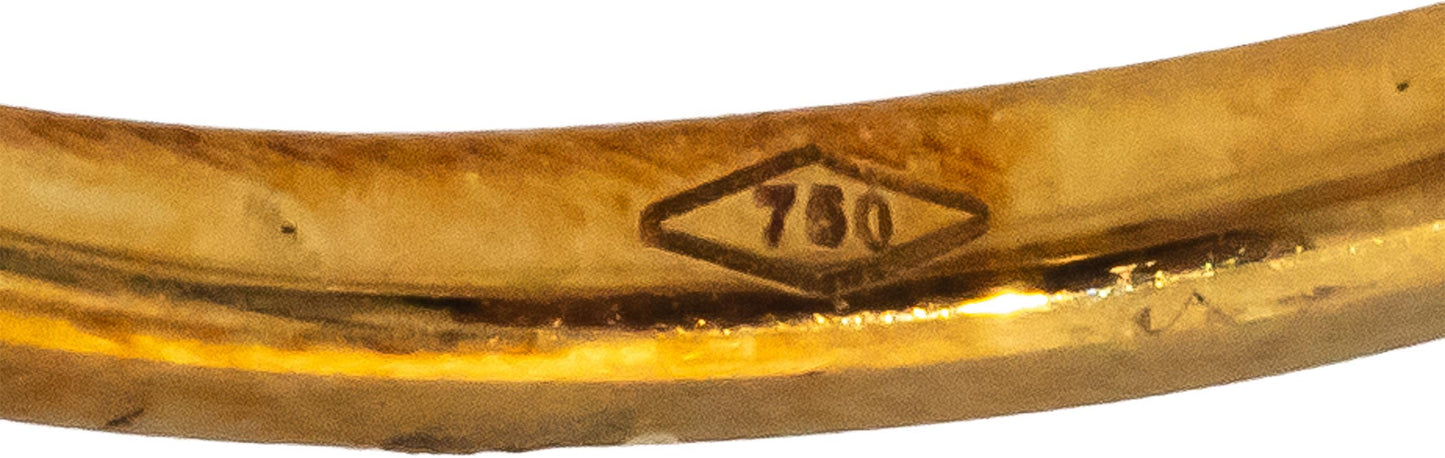 18k Yellow Gold VS Round & Baguette Cut Diamond Wavy Band Ring 0.35CT Size 7.25