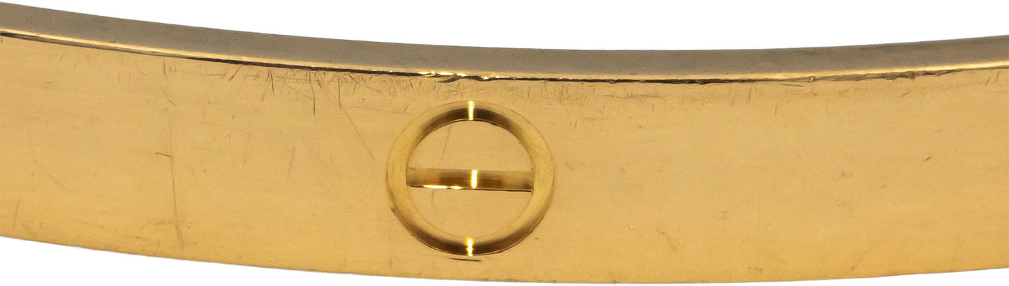CARTIER 18k Gold Love Collection Screw Motif 6.0mm Bangle Bracelet Size 21 $7950