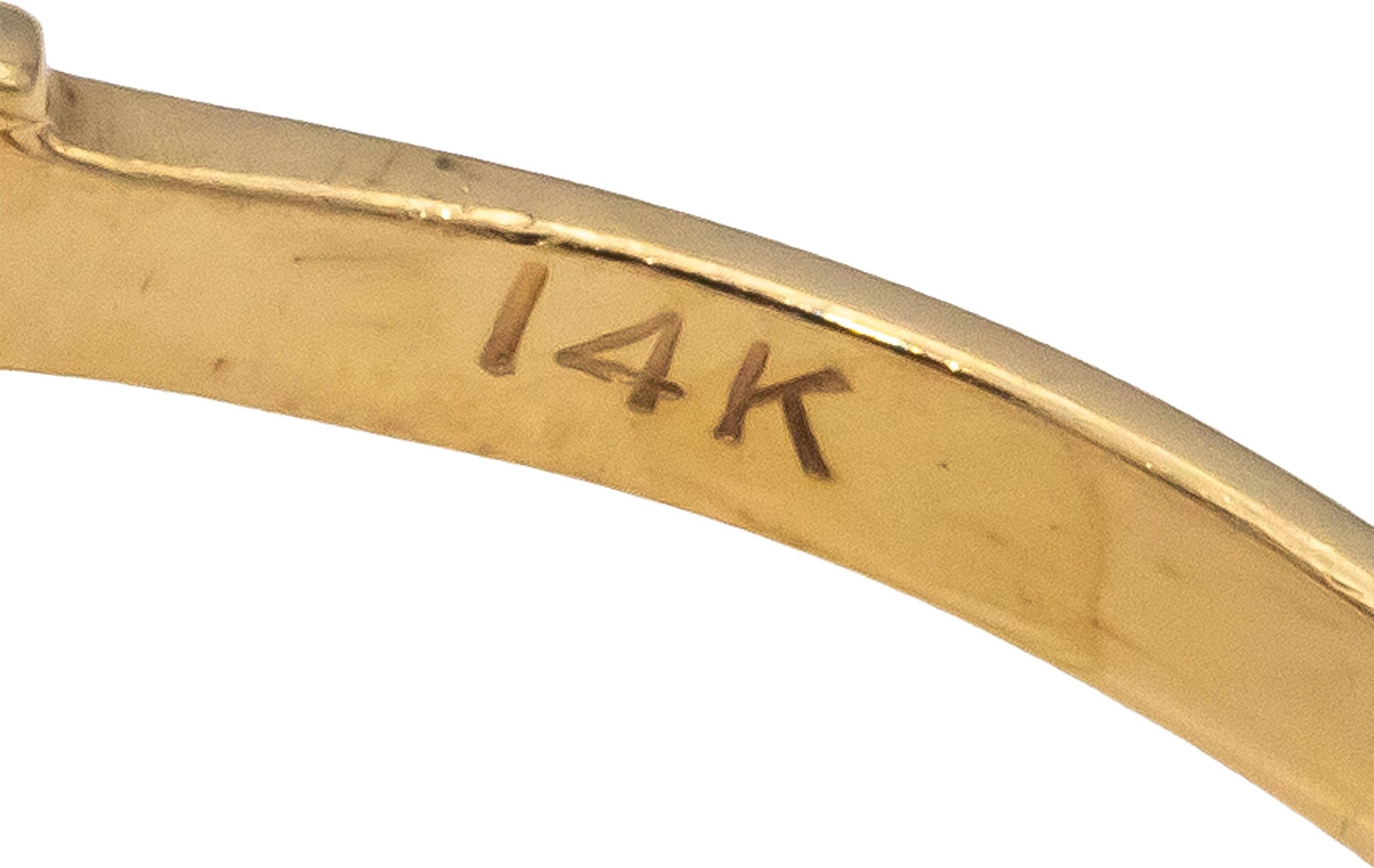 14k Yellow Gold VS Round Diamond Art Deco Filigree Ring 0.15CT Size 9.25