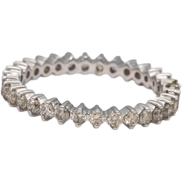14k White Gold Round Diamond Eternity Band Ring 0.89CT Size 6.5
