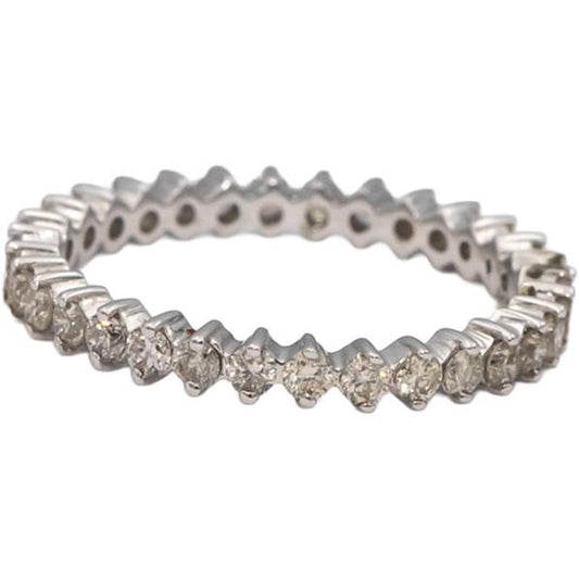 14k White Gold Round Diamond Eternity Band Ring 0.89CT Size 6.5