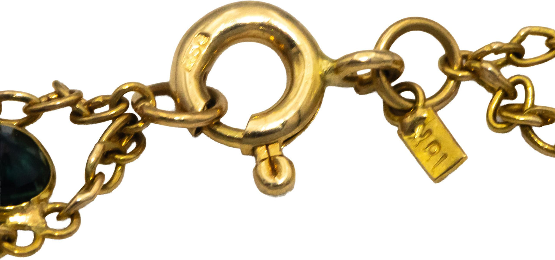 18k Yellow Gold Oval Cut Blue Sapphire Fancy Link Bracelet 4.50CTW