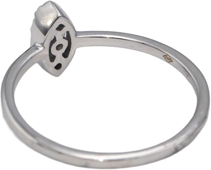 18k White Gold VS Round and Baguette Cut Diamond Ring 0.10CT Size 7