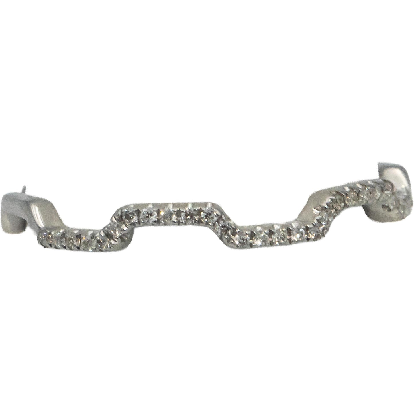 18k White Gold Round Diamond Zig Zag Stacking Band Ring 0.06CT Size 7