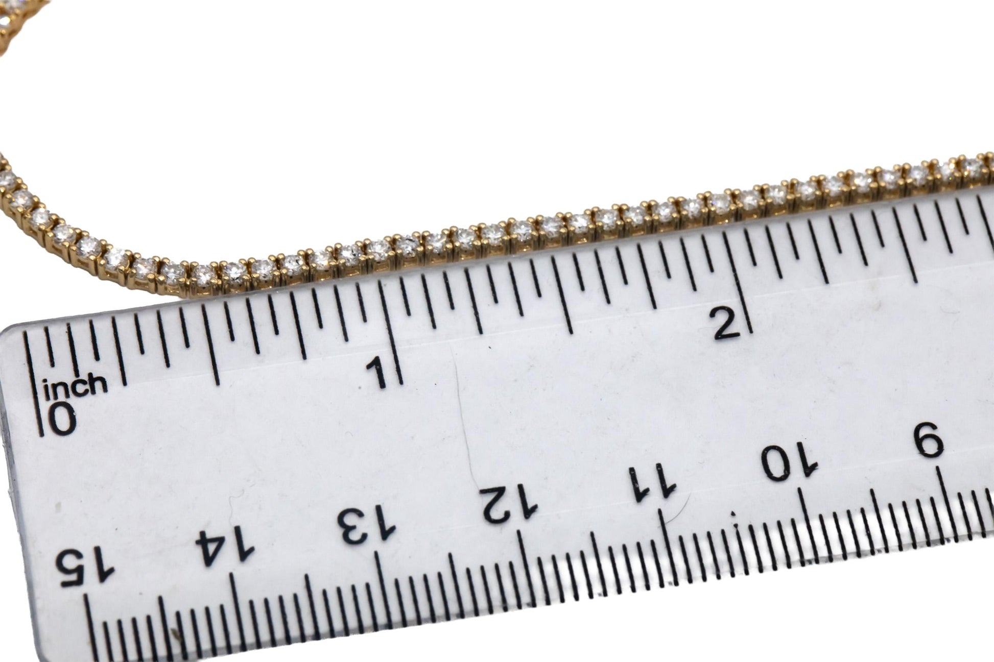 14k Yellow Gold VS Round Diamond Tennis Necklace 4.41CT