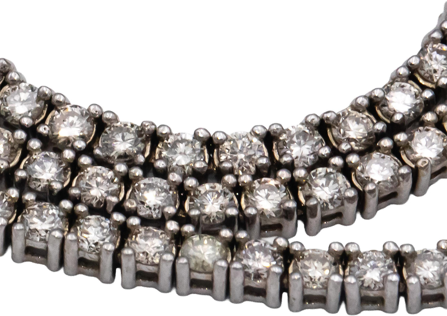 14k White Gold Round Diamond Tennis Necklace 5.18CT
