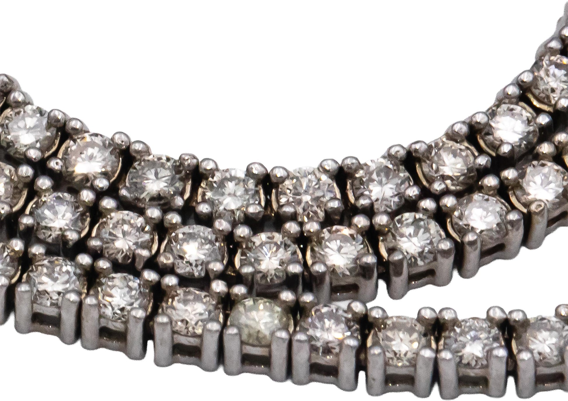 14k White Gold Round Diamond Tennis Necklace 5.18CT