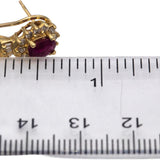 14k Yellow Gold Ruby and Diamond Dangle Earrings 1.40CTW