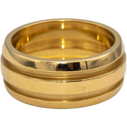 TIFFANY & CO. 18k Yellow Gold Atlas Groove Band Ring Size 7.5
