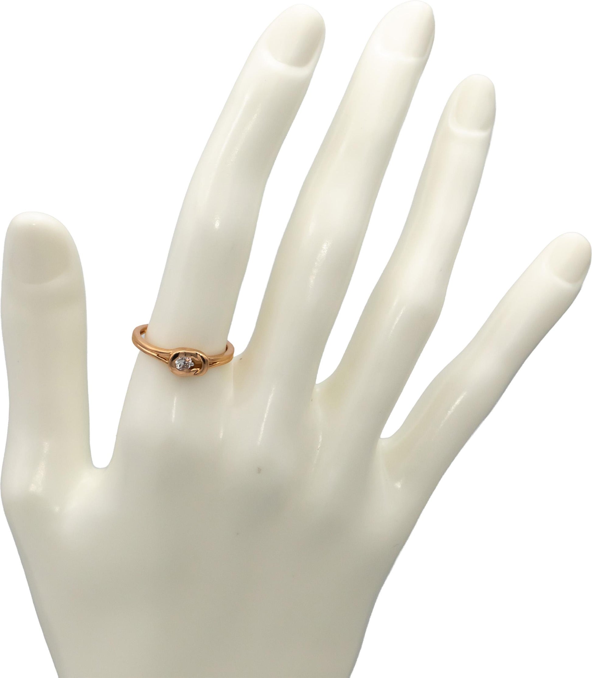 18k Rose Gold VS Round Diamond Solitaire Ring 0.15CT Size 6.25