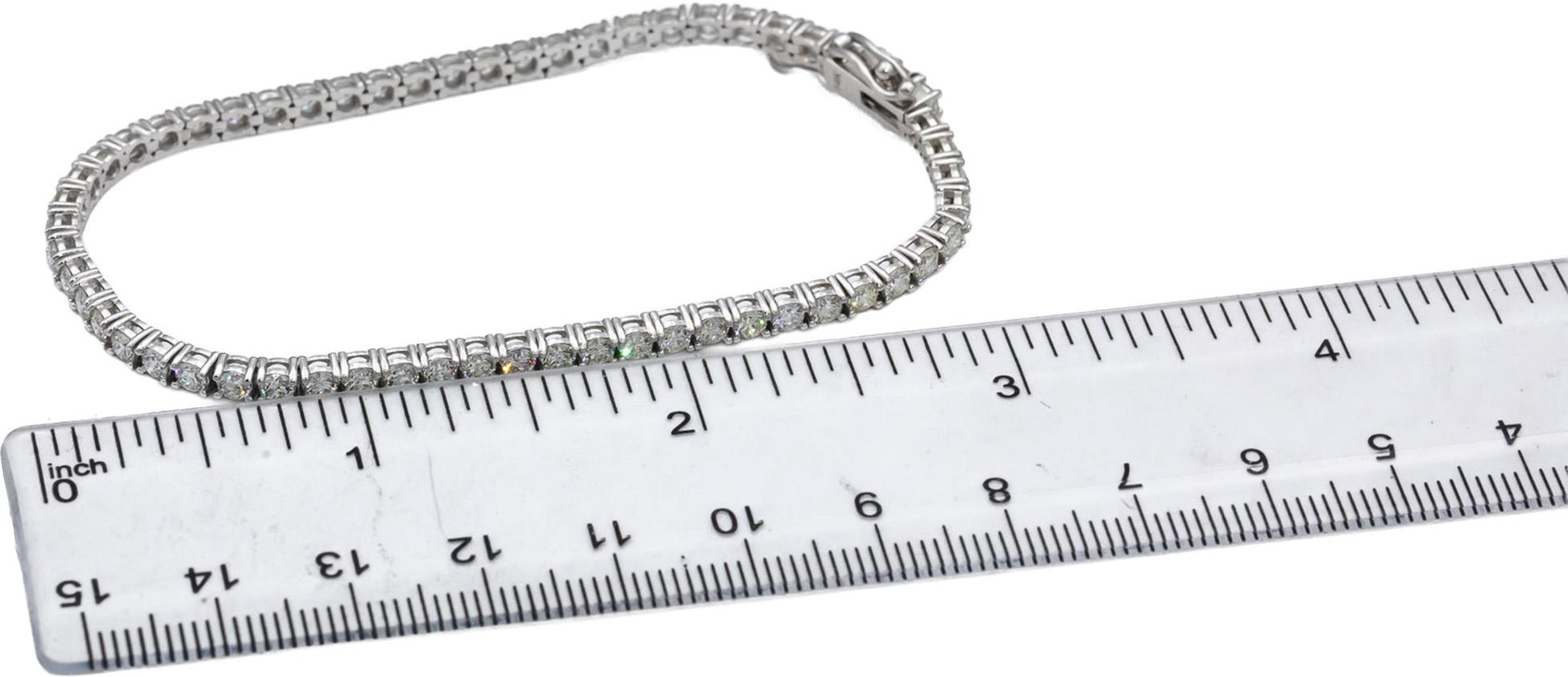 14k White Gold VS Round Diamond Tennis Bracelet 4.64CT