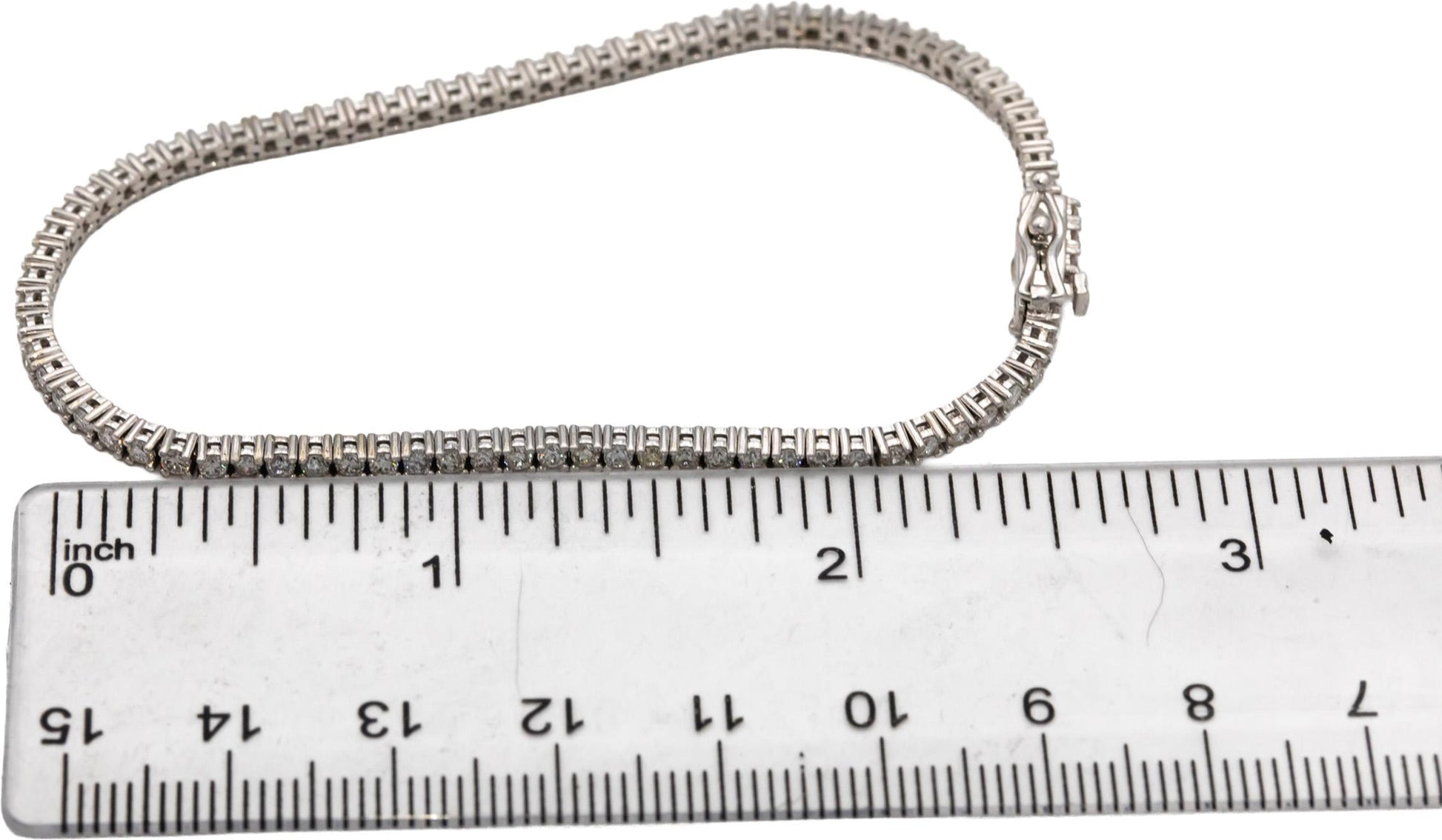 14k White Gold Round Diamond Tennis Bracelet 2.26CT