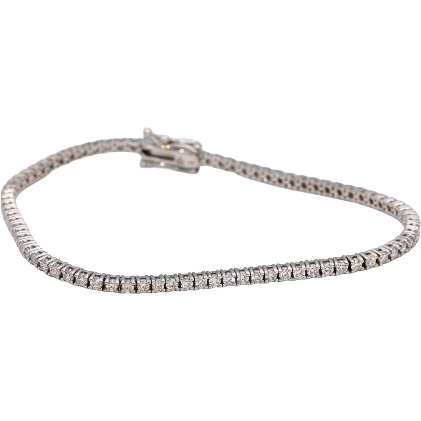 14k White Gold VS Round Diamond Tennis Bracelet 2.09CT