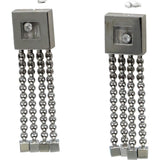 CHOPARD 18k White Gold Happy Diamond Square Earrings With Chains